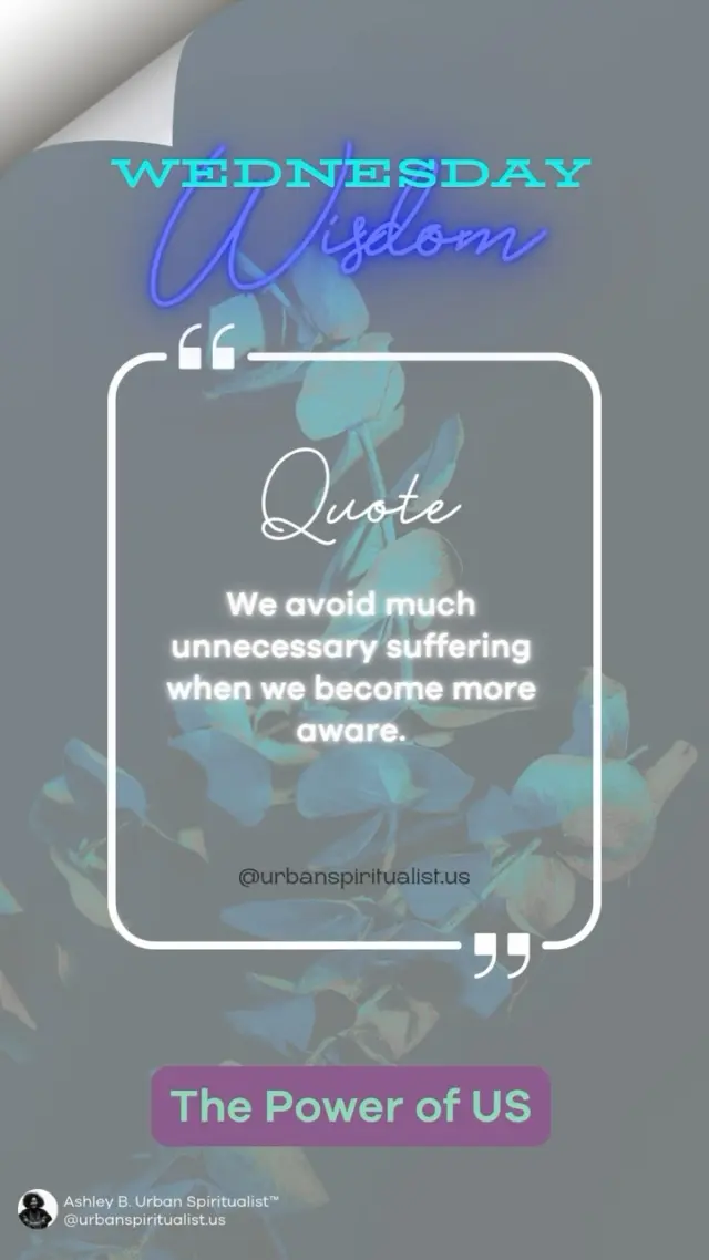 Welcome to Wisdom Wednesday, 
Urban Spiritualists! 

Today’s wisdom from “The Power of US” reveals how awareness can transform both personal and collective consciousness. 
 
This week’s quote illuminates a powerful truth: our automatic operating system (AOS) isn’t fixed - it’s programmable. Through heightened awareness, we can not only reduce our own suffering but avoid amplifying the unconscious patterns of others.

Through ROR2, we learn to REVEAL collective patterns, OPEN to new possibilities, RECEIVE clearer understanding, and RELEASE outdated programming that perpetuates suffering.

Like debugging a computer system, we can trace the source of our automatic responses and consciously upgrade them. This isn’t just personal growth - it’s contributing to the elevation of our collective consciousness.

Share your insights below: What “programming” have you successfully rewired in your own AOS? How has this shifted your interactions with others? 

The Power of US launches April 20, 2025. Join us in upgrading the collective consciousness. 
.
.
.
#howweroar #iamashleyb #creativeexpressions #ThePowerofUS #UrbanSpiritualist 
#RemasteredSeries12 #WisdomWednesday #InnerTransformation #digitaldharma